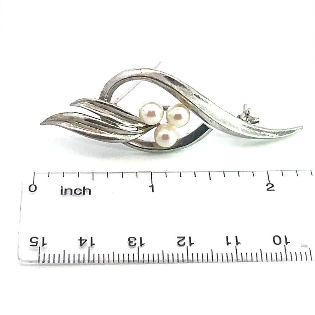 Mikimoto Estate Akoya Pearl Brooch 2.5