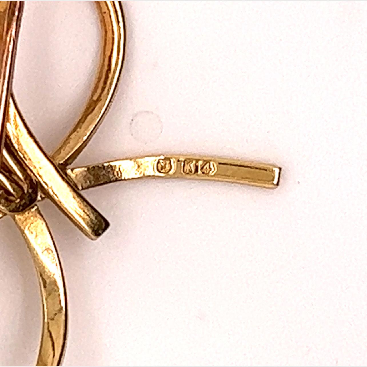 Mikimoto Estate Akoya Pearl Brooch Pin 14k Gold For Sale 1