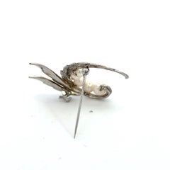 Mikimoto Estate Akoya Pearl Brooch Pin 5-7 mm Silver