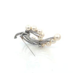 Mikimoto Estate Akoya Pearl Brooch Pin Sterling Silver 7.6 mm