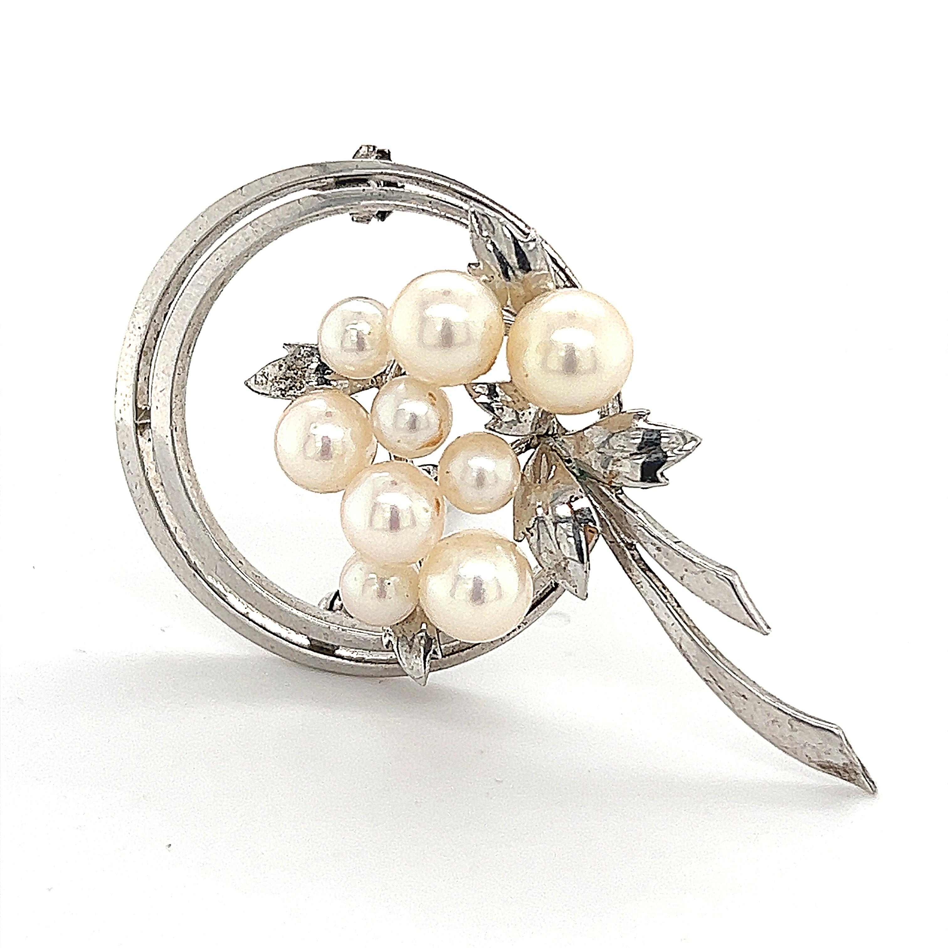 mikimoto pearl brooch