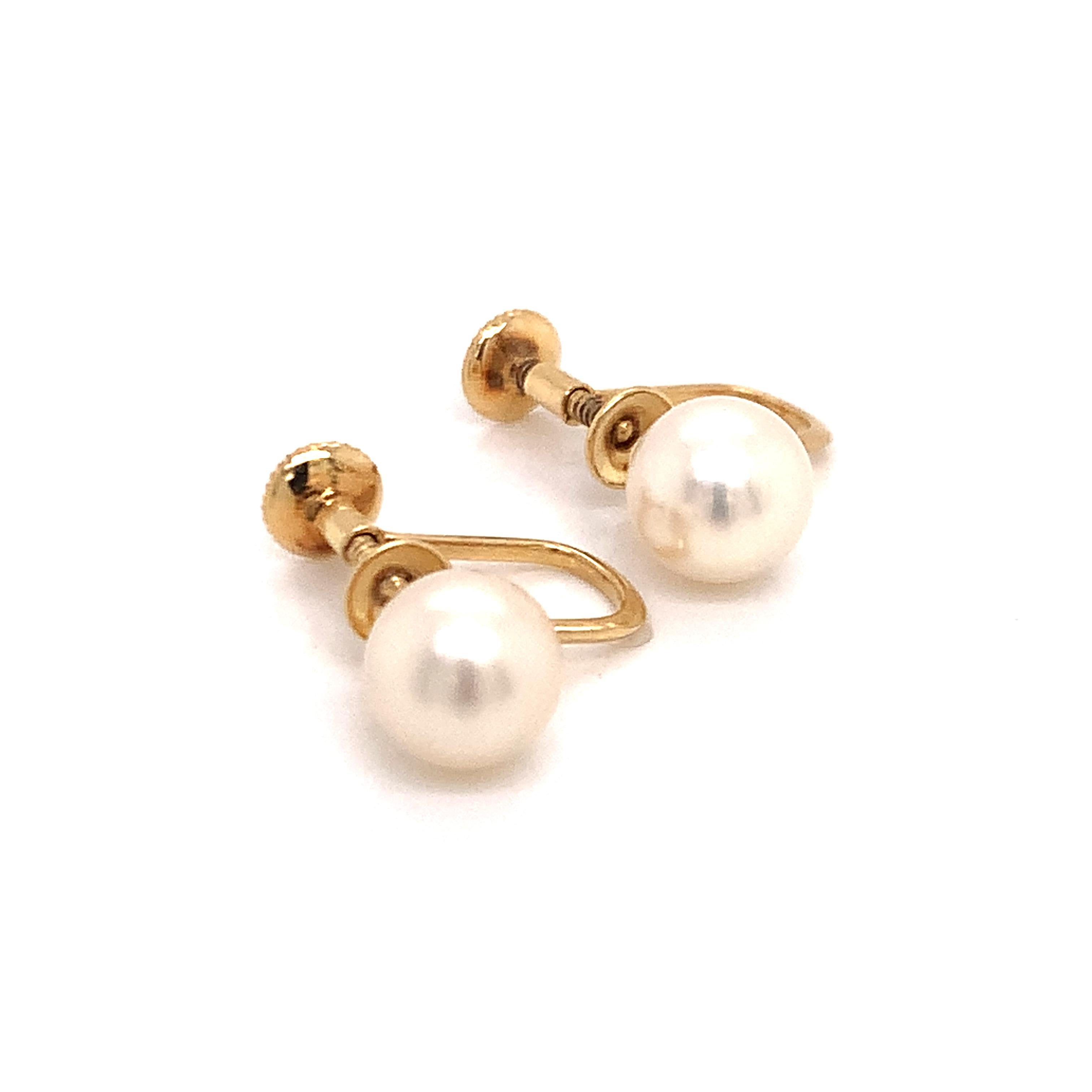 Mikimoto: Akoya-Perlen-Ohrclips aus 14 Karat Gold Damen