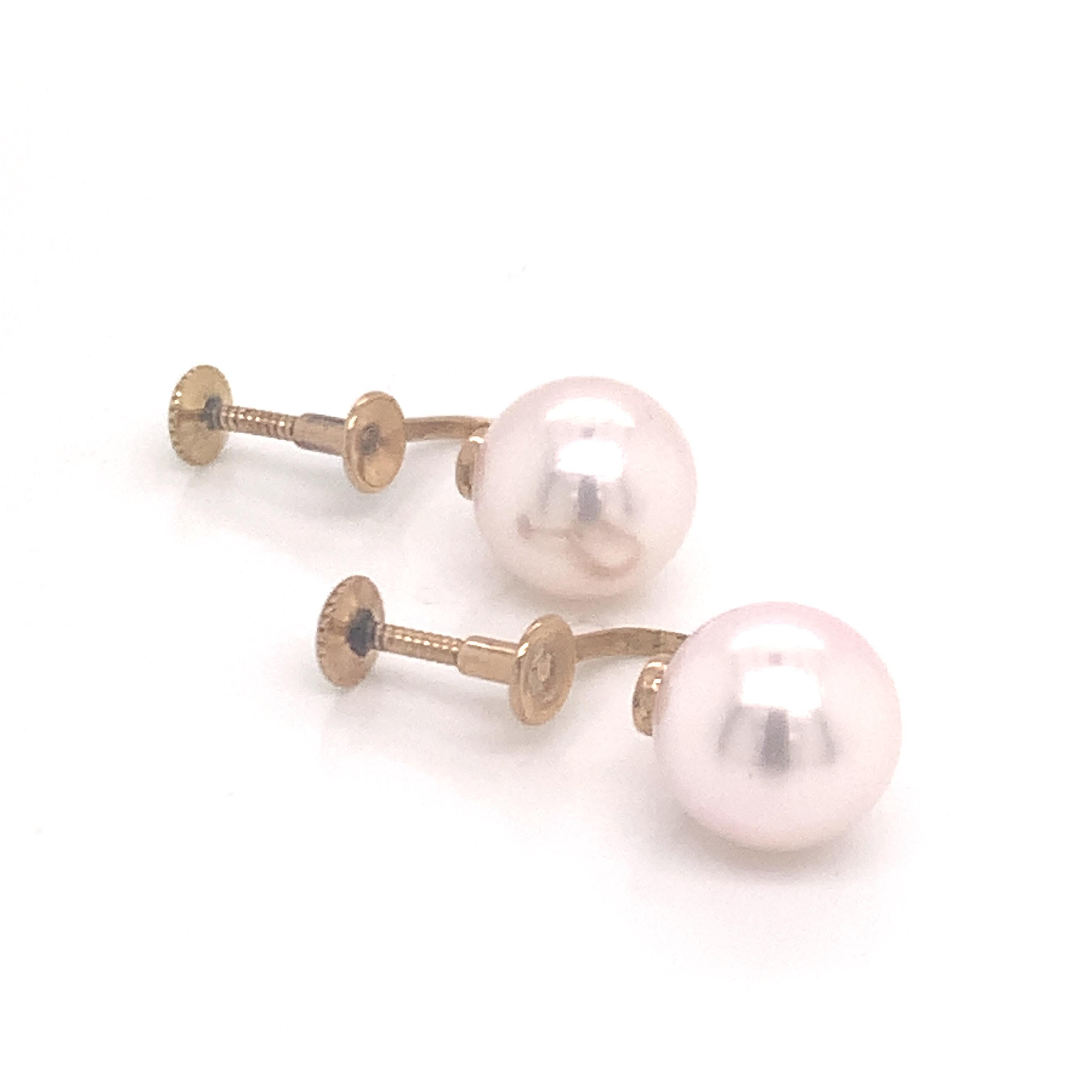 Mikimoto Estate Akoya Pearl Clip On Earrings 14k Gold 3.4 Grams 4
