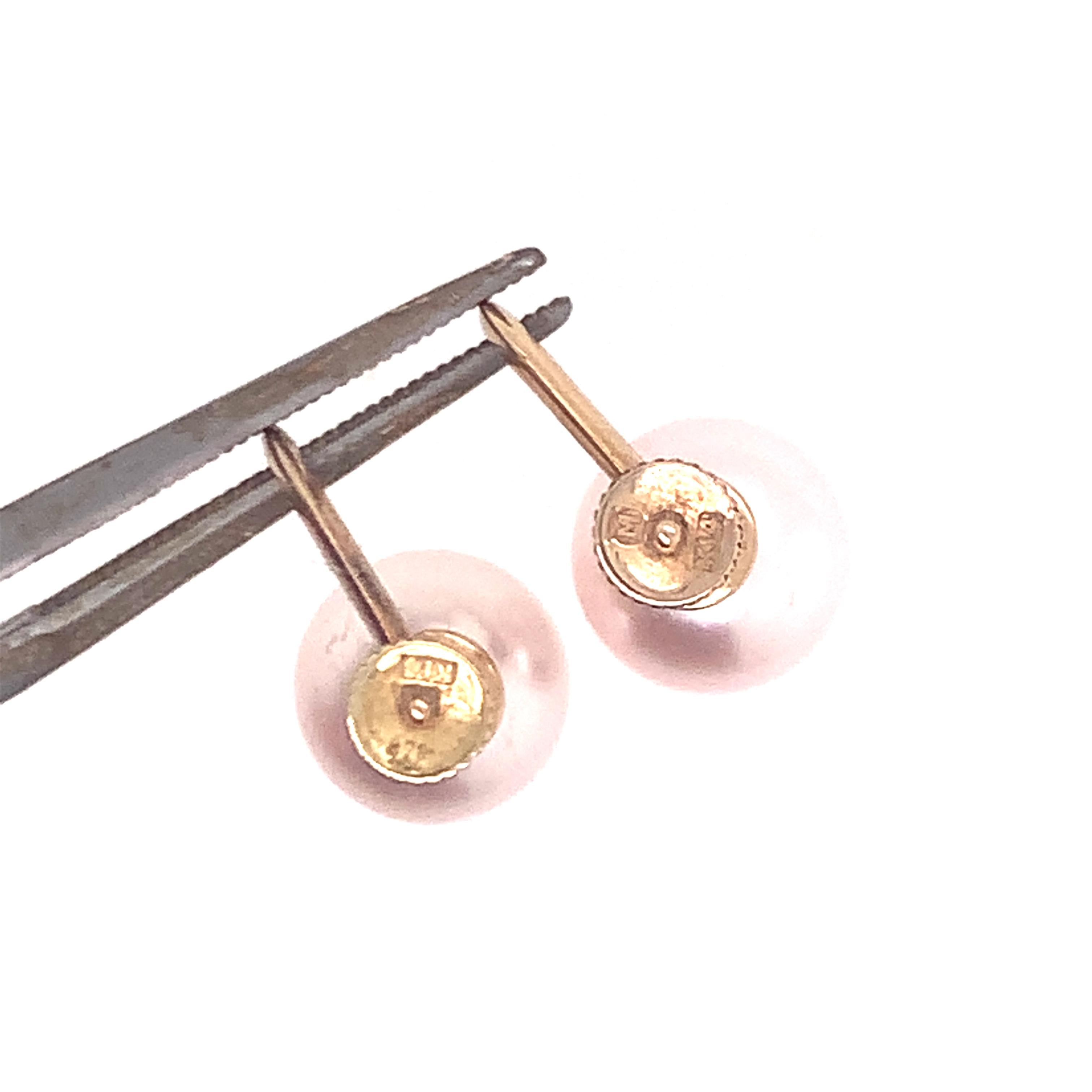 Mikimoto Estate Akoya Pearl Clip On Earrings 14k Gold 3.4 Grams 1