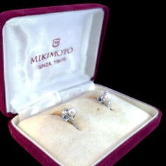 Mikimoto Estate Akoya Pearl Orecchini a clip da 5 mm A. Silver