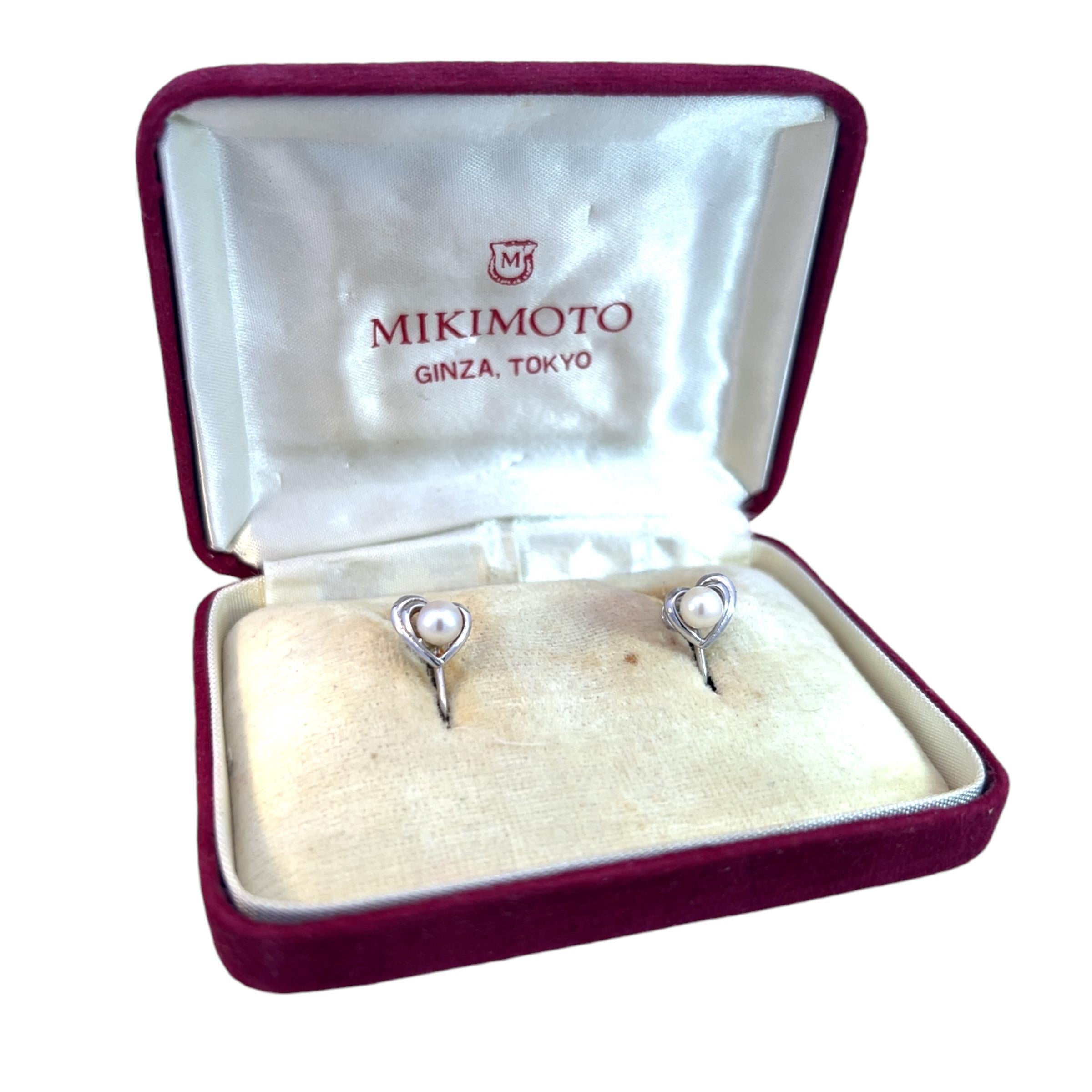 Pendientes de clip de perla Akoya Mikimoto Estate 5 mm Plata 3