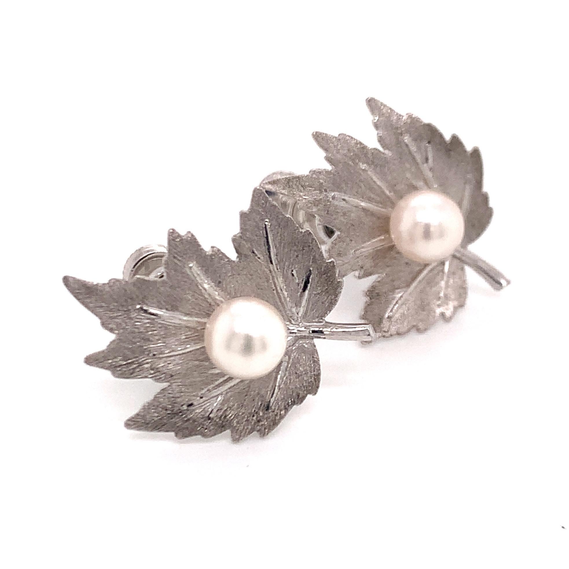 Mikimoto Estate Akoya Pearl Clip On Earrings Sterling Silver 3