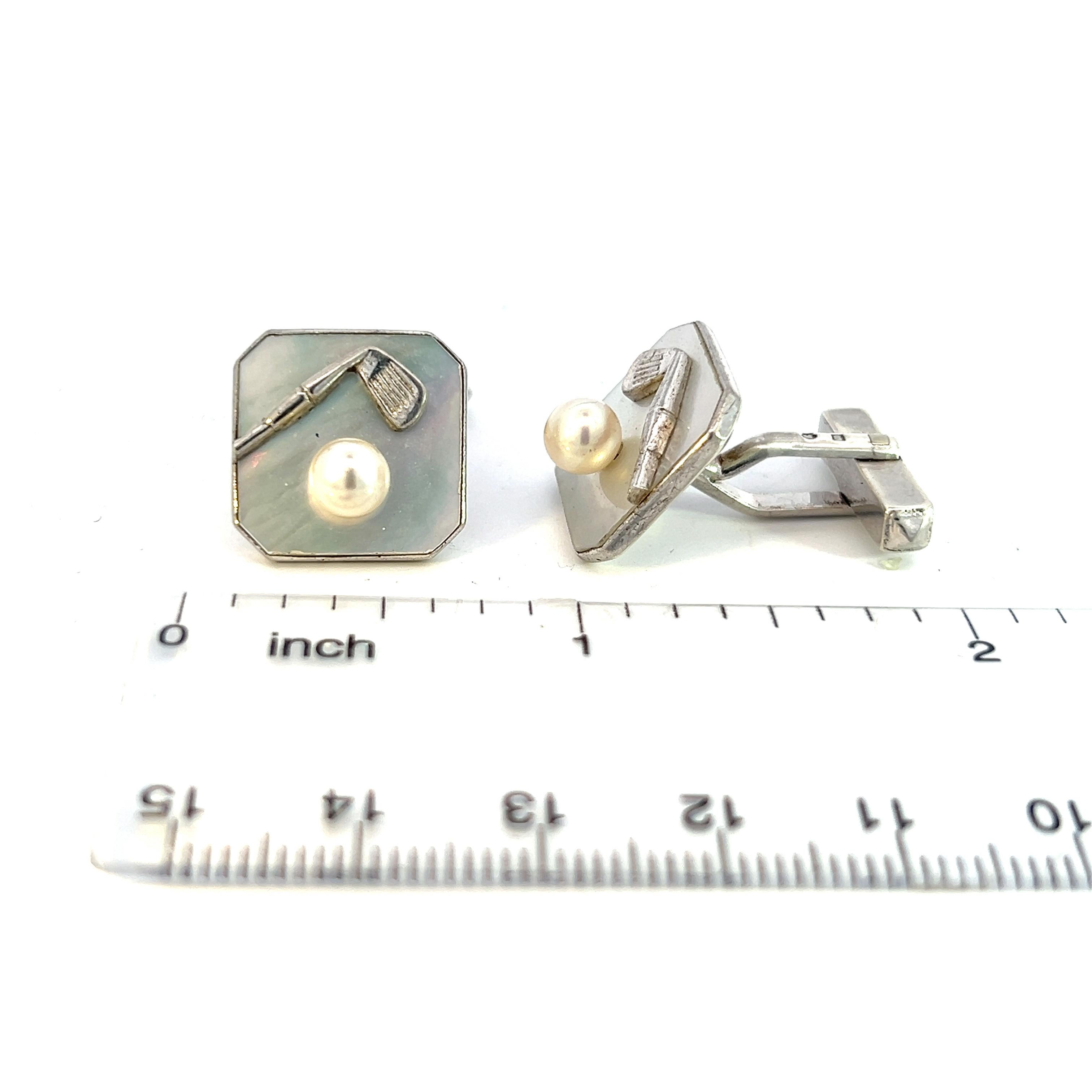 Mikimoto Estate Akoya Pearl Cufflinks 5.40 mm 9.4 Grams  7