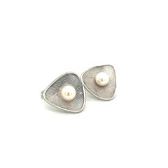 Mikimoto Estate Akoya Pearl Cufflinks 7.45 mm Silver