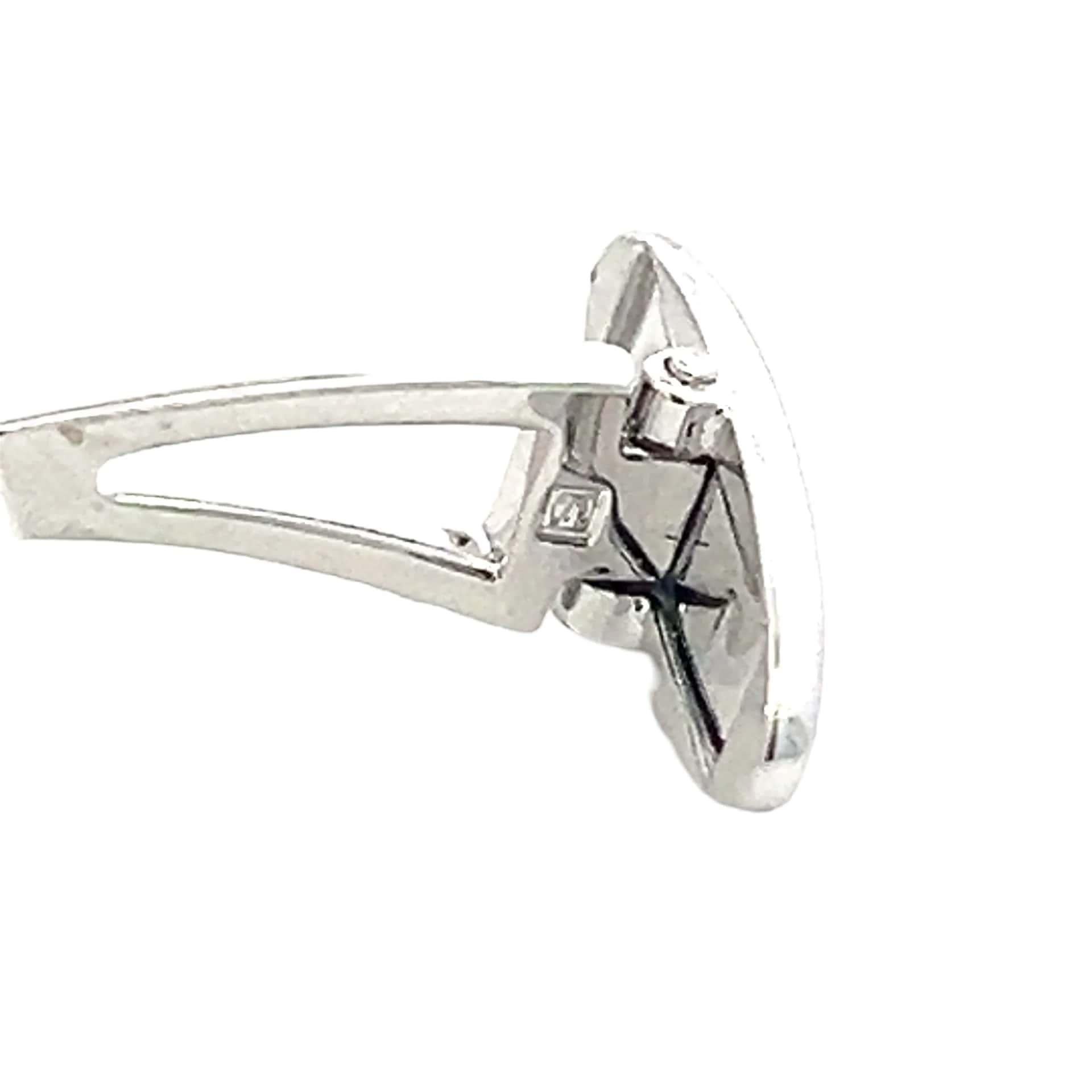Mikimoto Estate Akoya Pearl Cufflinks Silver 6.15 mm In Good Condition For Sale In Brooklyn, NY