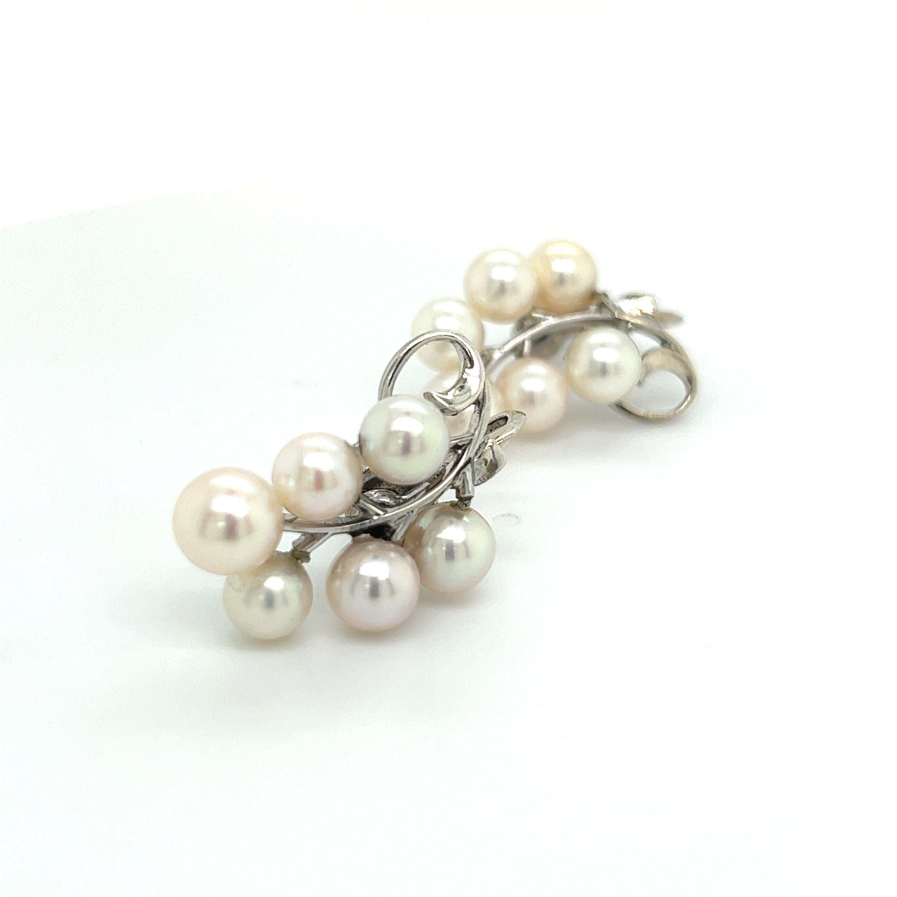 Mikimoto Estate Akoya Pearl Earrings Sterling Silver 5