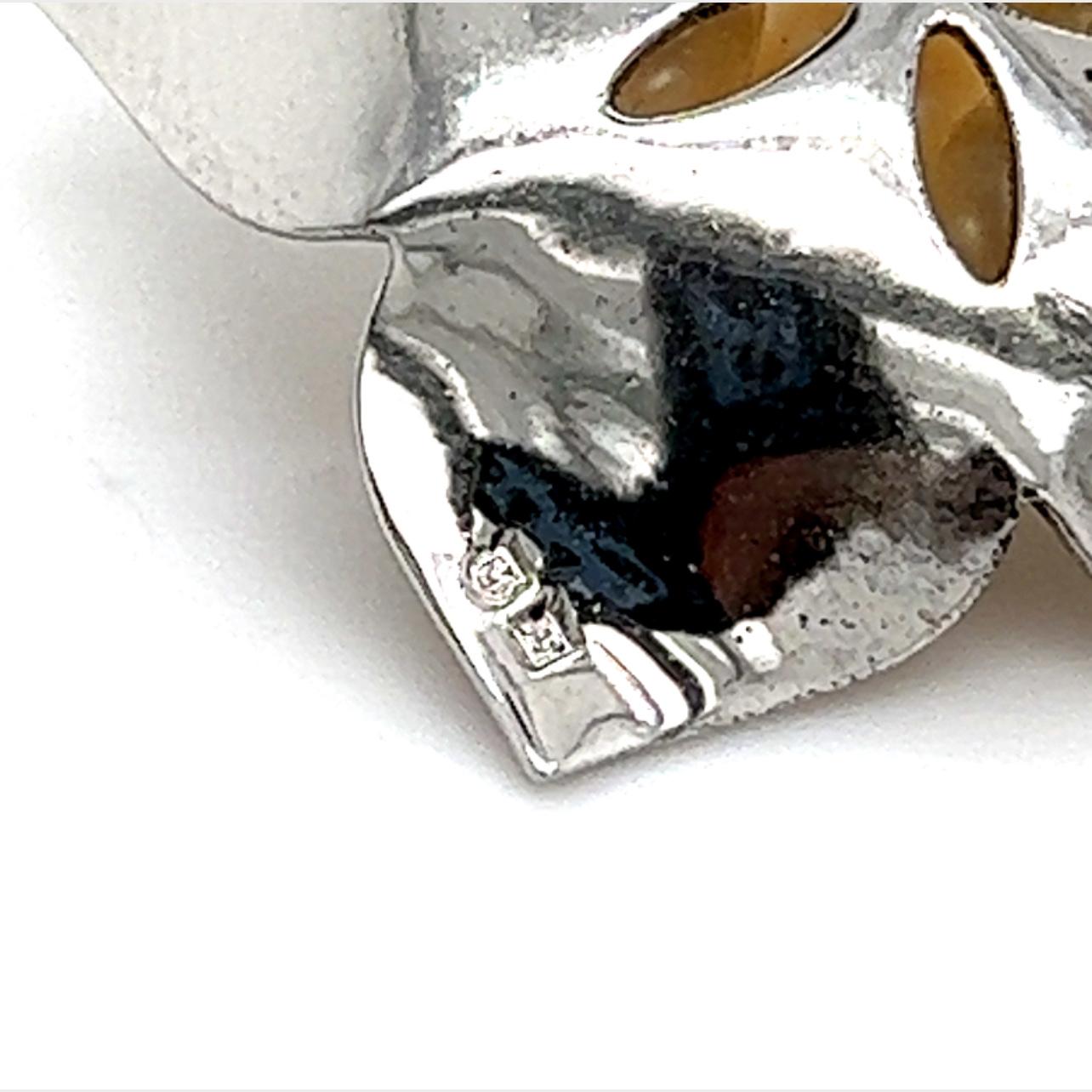  Mikimoto Broche fleur Akoya en argent sterling et perles, ancienne propriété Pour femmes 