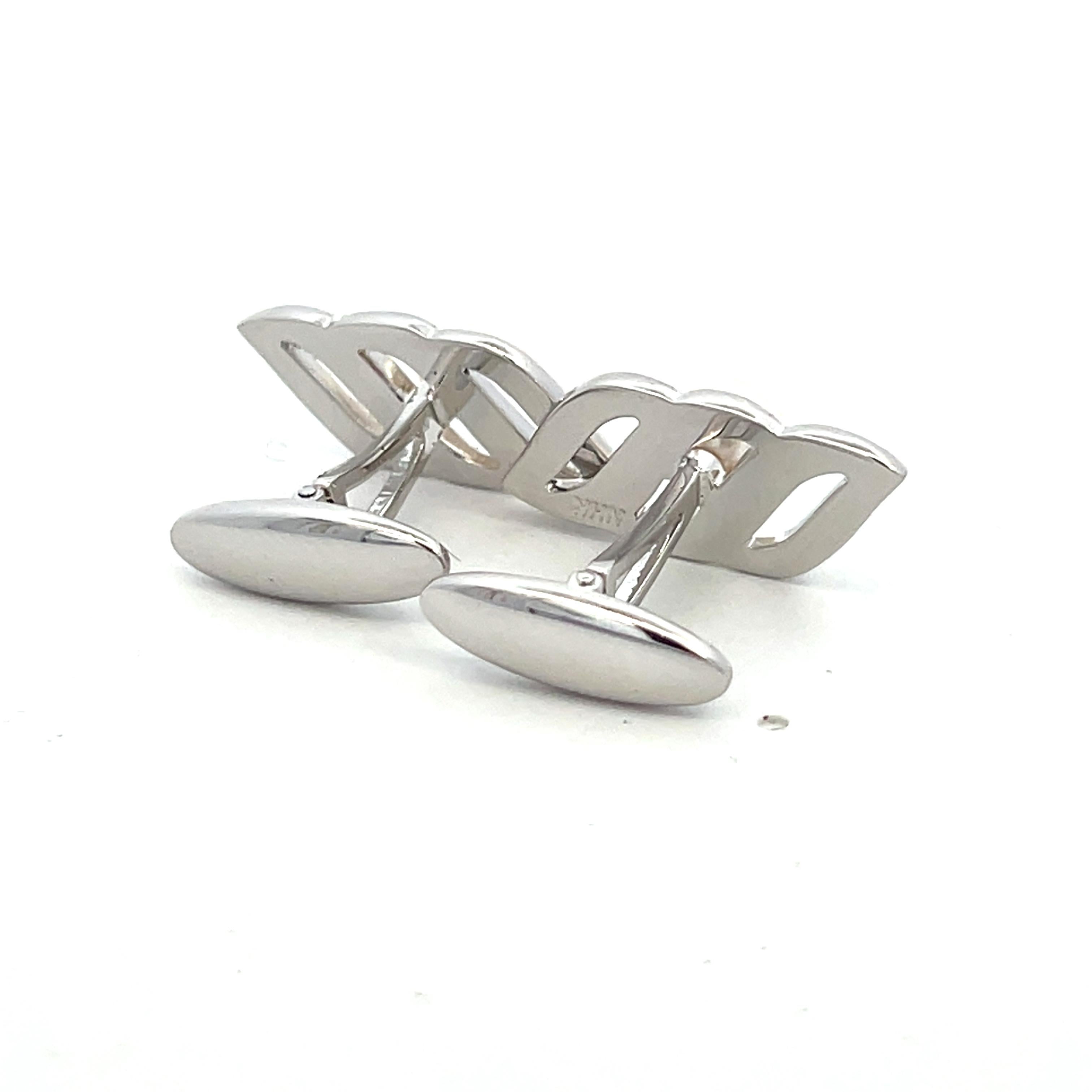 Mikimoto Estate Akoya Pearl Mens Cufflinks 6 mm Silver For Sale 5
