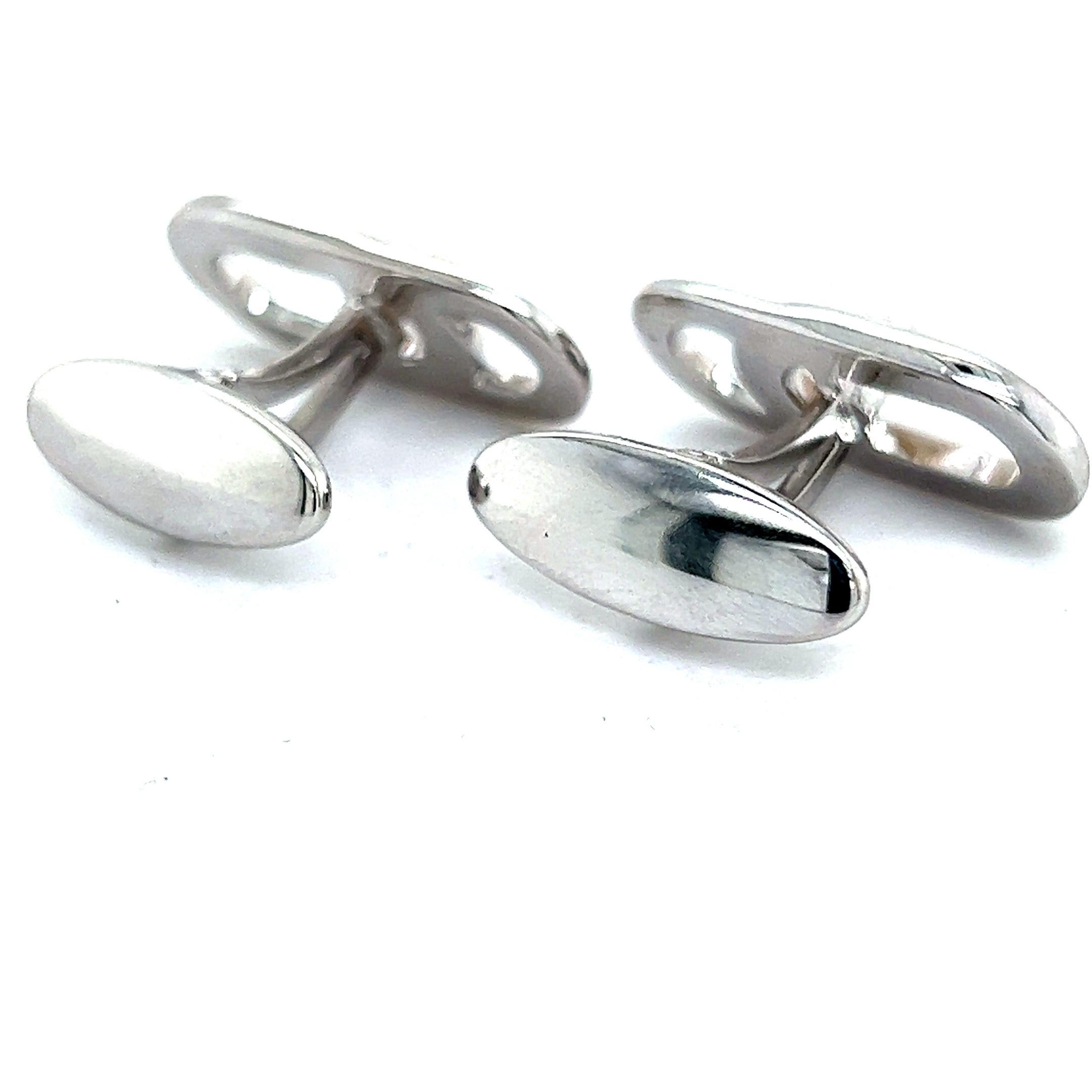 Mikimoto: Akoya-Perlen-Manschettenknöpfe für Herren, 6 mm, Sterlingsilber  im Zustand „Gut“ im Angebot in Brooklyn, NY