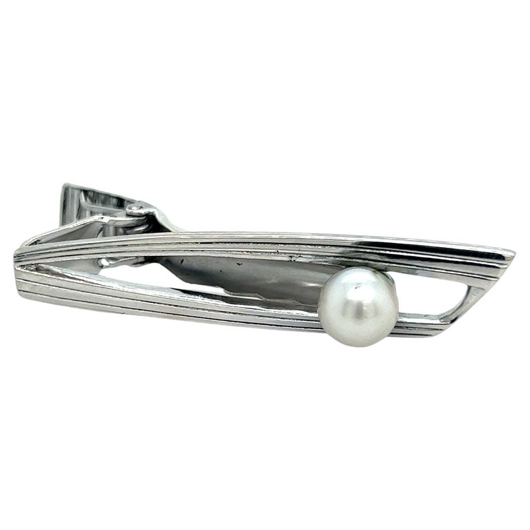 Mikimoto Tie Clip - For Sale on 1stDibs