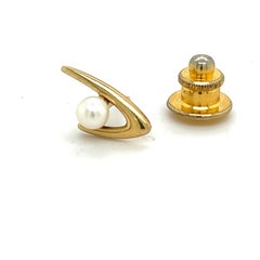 Mikimoto Estate Akoya Perle Herren Krawattennadel 14k Y Gold