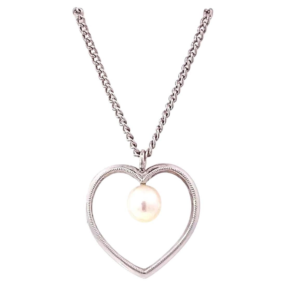 Mikimoto Estate Collar de Perlas Akoya 16" Plata de Ley