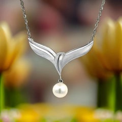 Mikimoto Estate Akoya Perlenkette 17" Sterlingsilber 6,50 mm