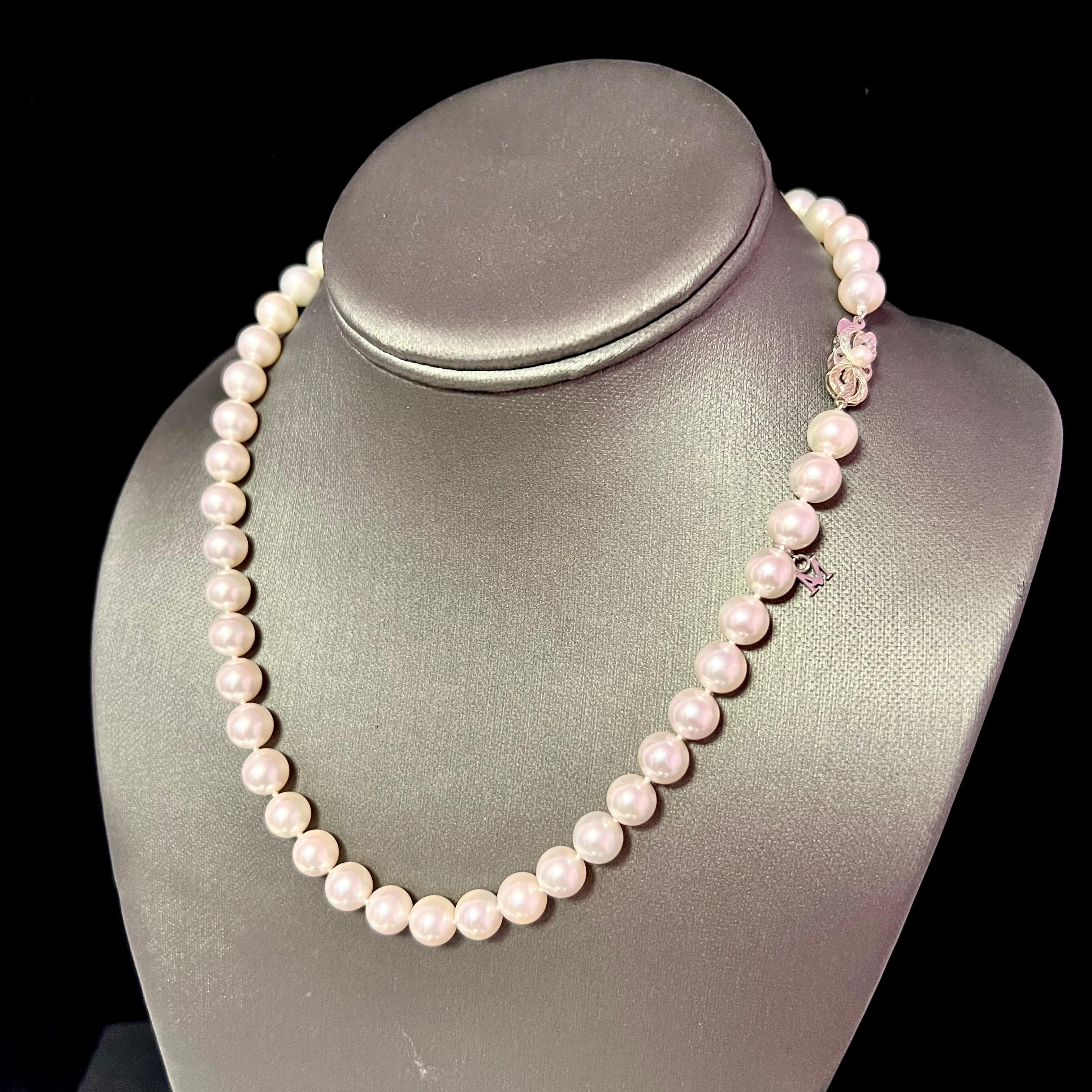 Women's Mikimoto Estate Akoya Pearl Necklace 17.5