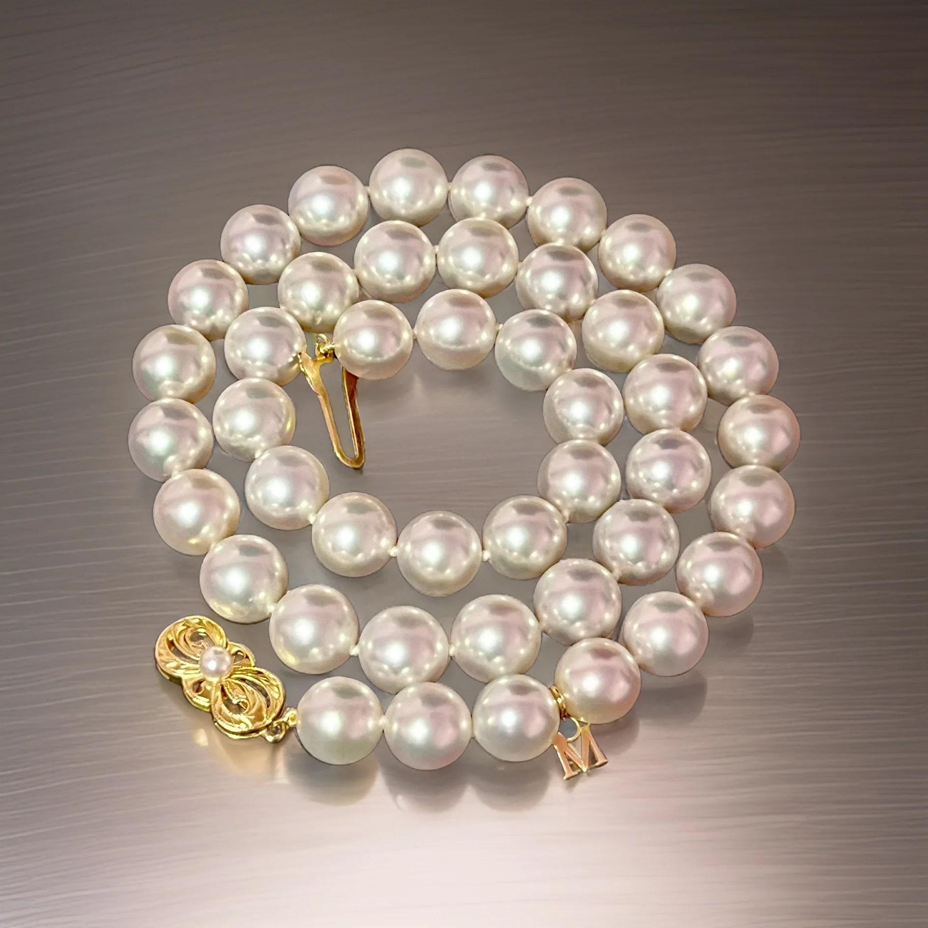 Mikimoto Estate Akoya Pearl Necklace 17.5