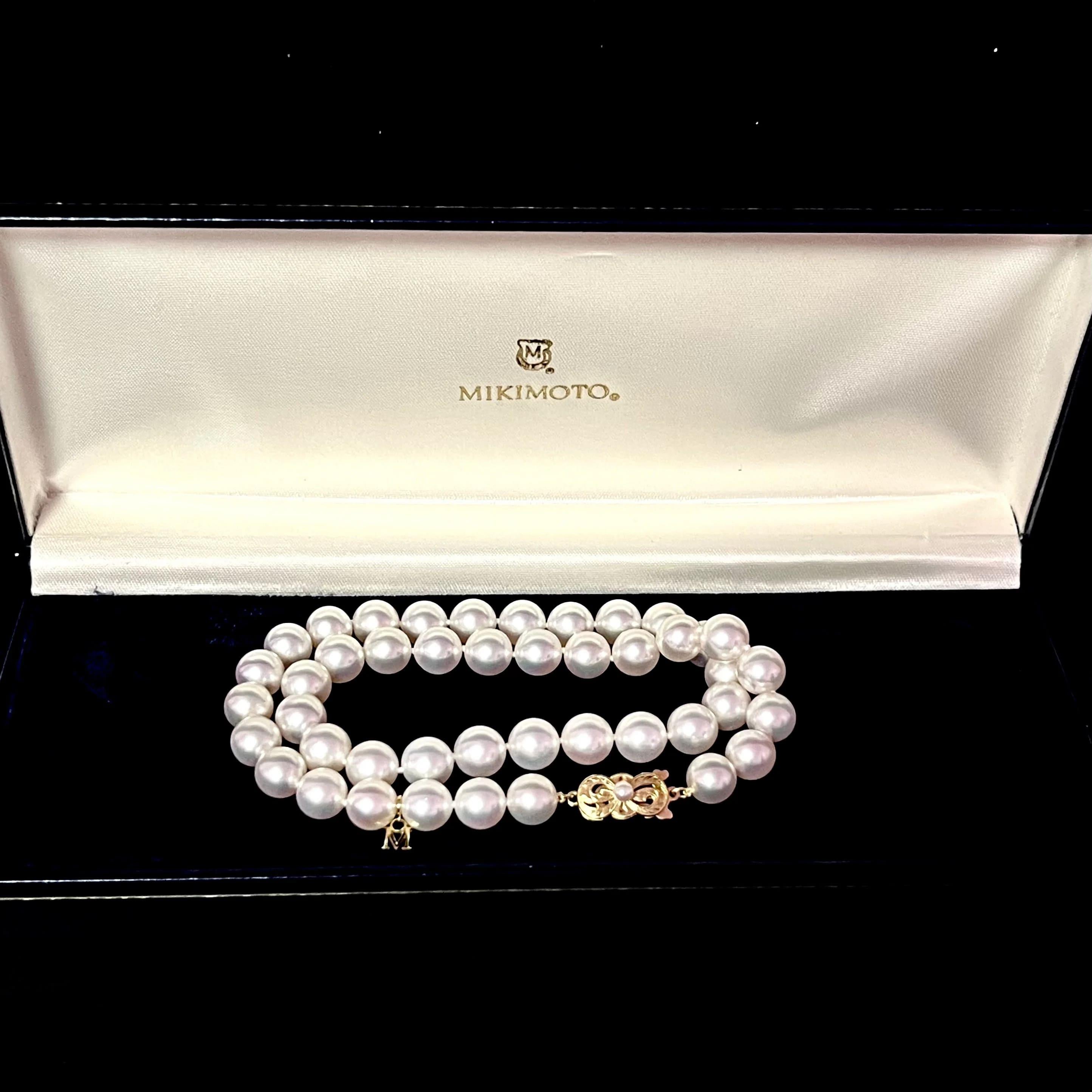 Mikimoto Estate Akoya Collier de perles 17,5