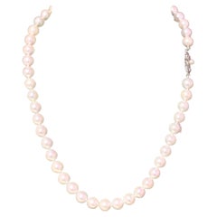 Mikimoto Estate Akoya Pearl Necklace 18k Gold Certified