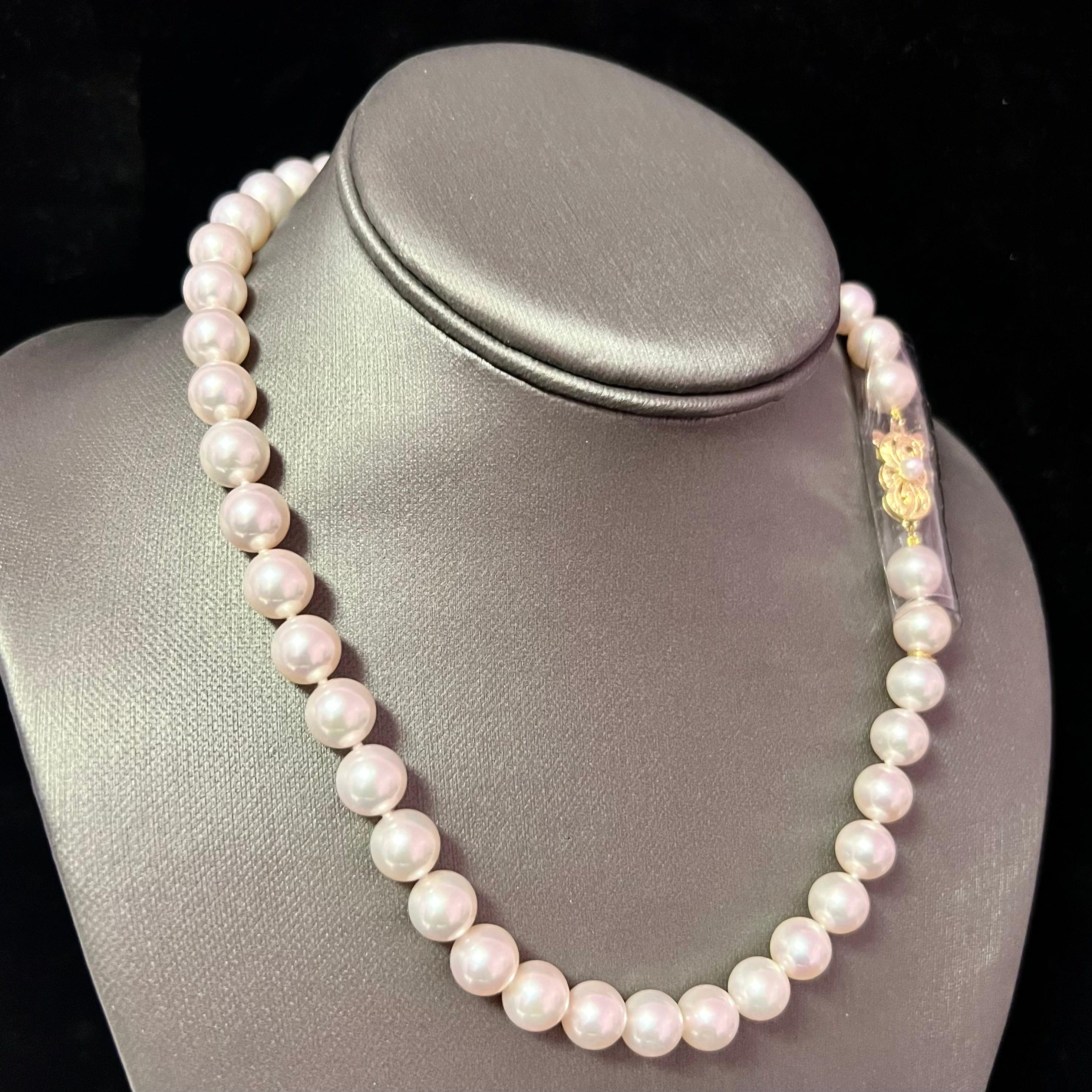 Certified and Appraised by Mikimoto in New York for the amount of $35,435

Estate Mikimoto 44 Pearls LARGE 9.5 mm 17.5 Inches 18 KT Yellow Gold Clasp

TRUSTED SELLER SINCE 2002

PLEASE REVIEW OUR 100% POSITIVE FEEDBACKS FROM OUR HAPPY