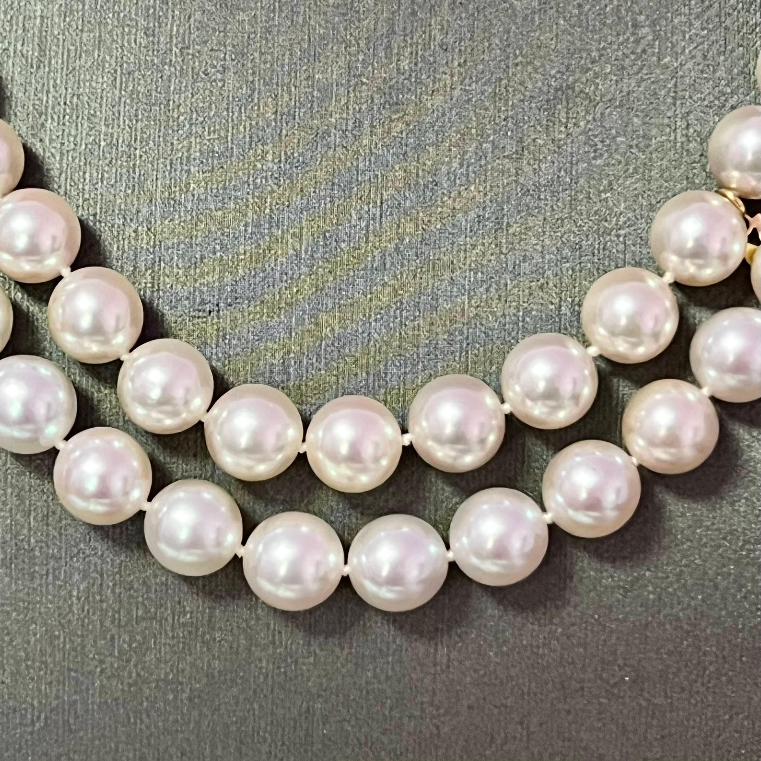 Mikimoto Estate Collier de perles d'Akoya 34