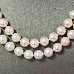 Mikimoto Estate Akoya Pearl Necklace 18k Gold Certified