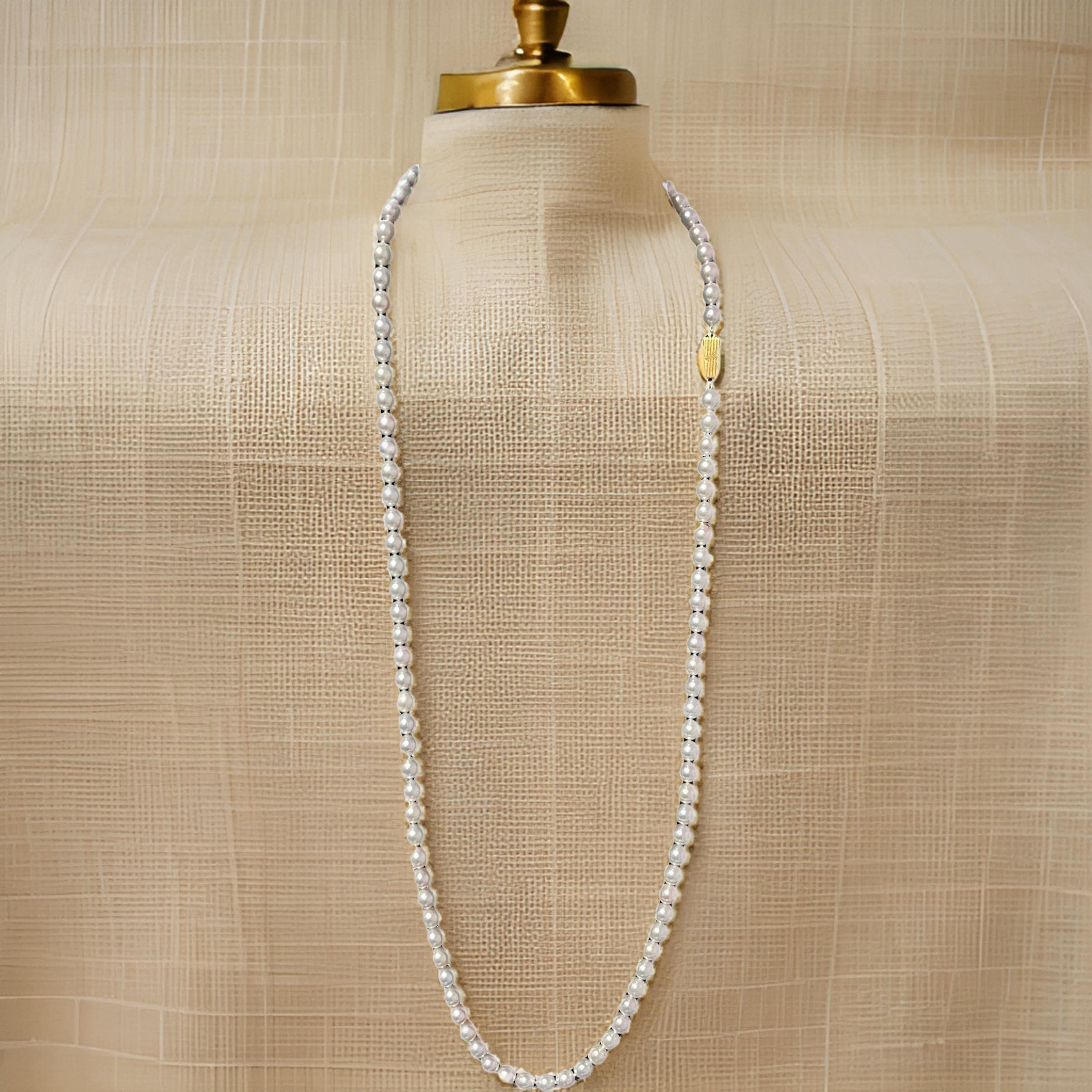 Round Cut Mikimoto Estate Akoya Pearl Necklace 35