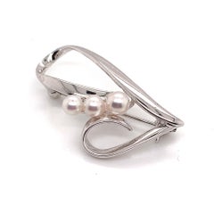Mikimoto Estate Pin Brooch Sterling Silver 3.14 Grams