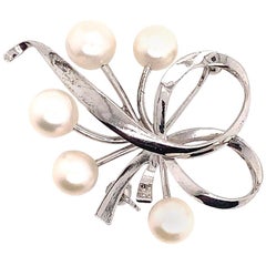 Mikimoto Estate Pin Brooch Sterling Silver 4.71 Gr