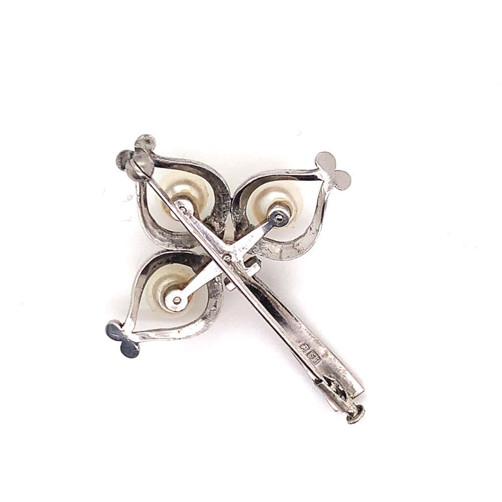 Mikimoto Estate Pin Brooch Sterling Silver 5.285 Gr 3