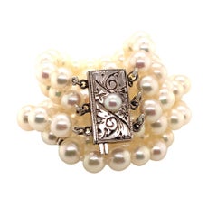 Mikimoto Estate Silber Akoya Perlenarmband zertifiziert