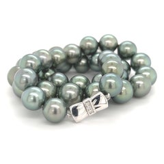 Mikimoto Estate Tahitian Pearl Necklace 18k Gold 11.6 mm Certified