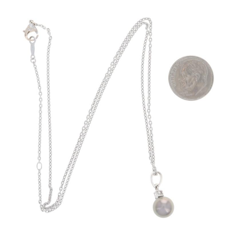 Donna Mikimoto Everyday Essentials Collana Dia di perle nere dei mari del sud in oro bianco 18k in vendita