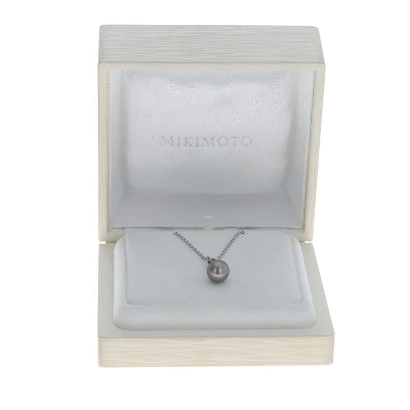 Mikimoto Everyday Essentials Collana Dia di perle nere dei mari del sud in oro bianco 18k in vendita 2