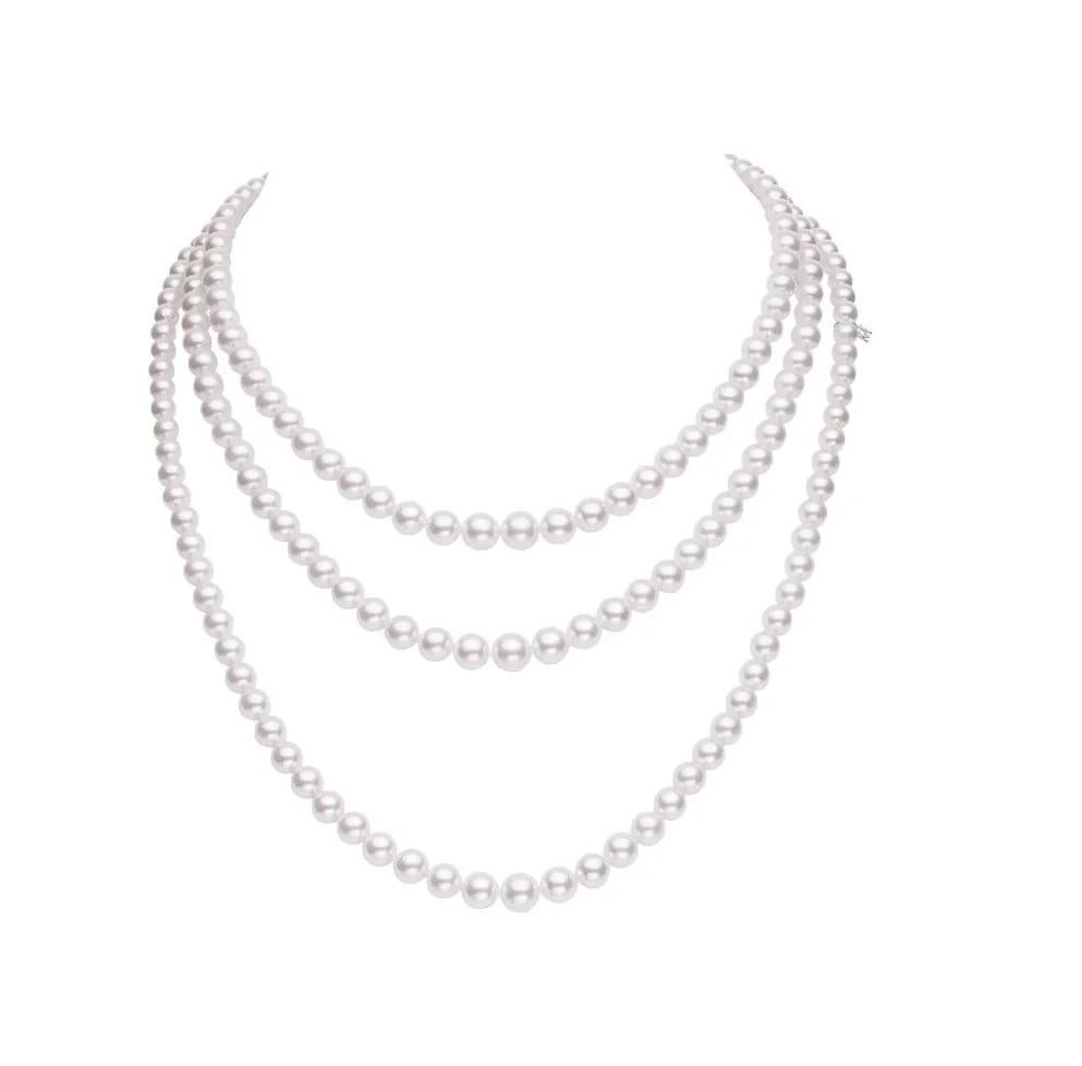 mikimoto triple strand pearl necklace