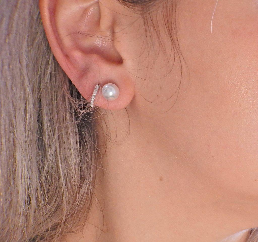 Mikimoto Ginza Sonderausgabe A Perle Diamant Halskette Ohrringe Set 5