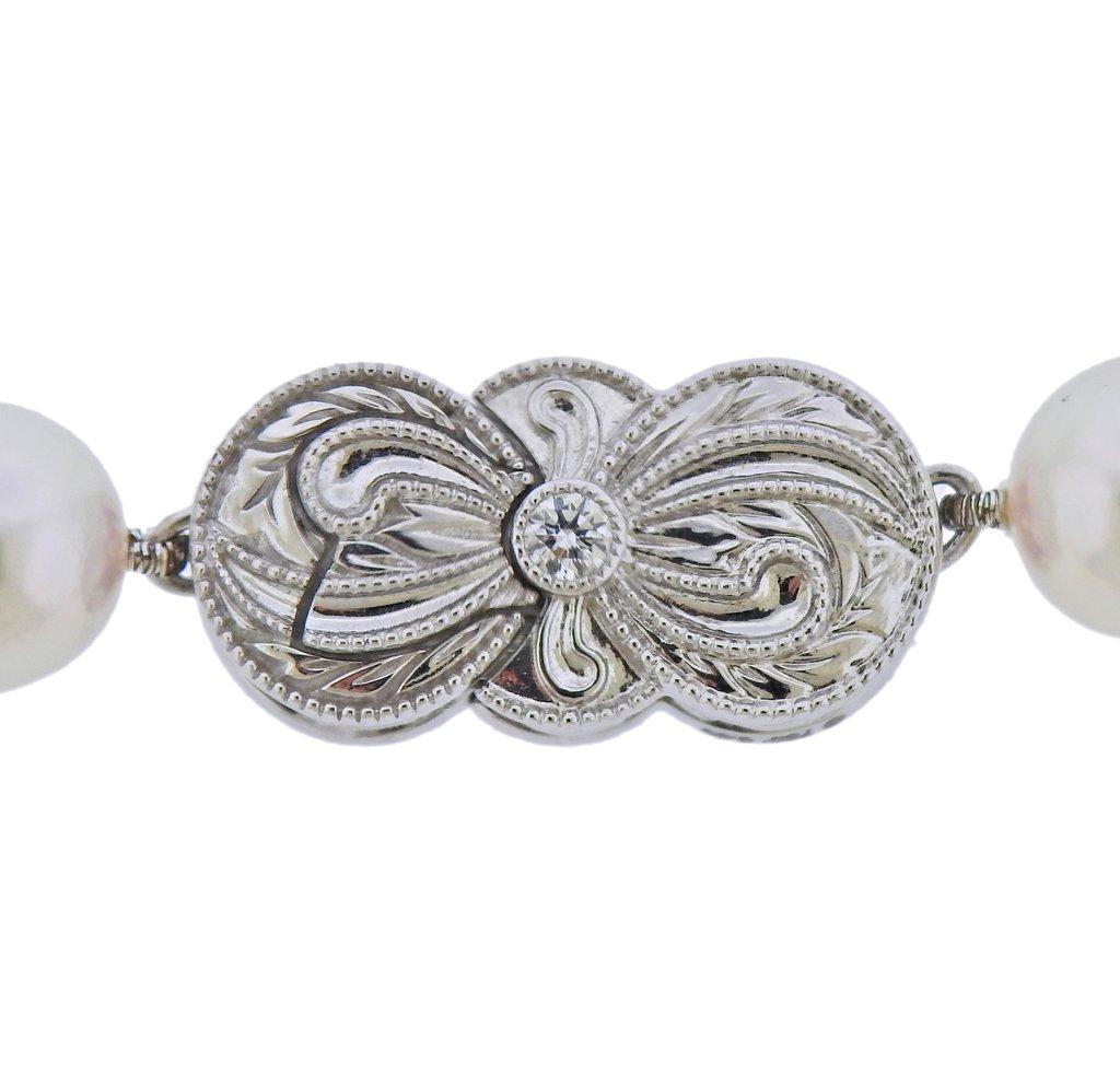 Mikimoto Ginza Sonderausgabe A Perle Diamant Halskette Ohrringe Set Damen