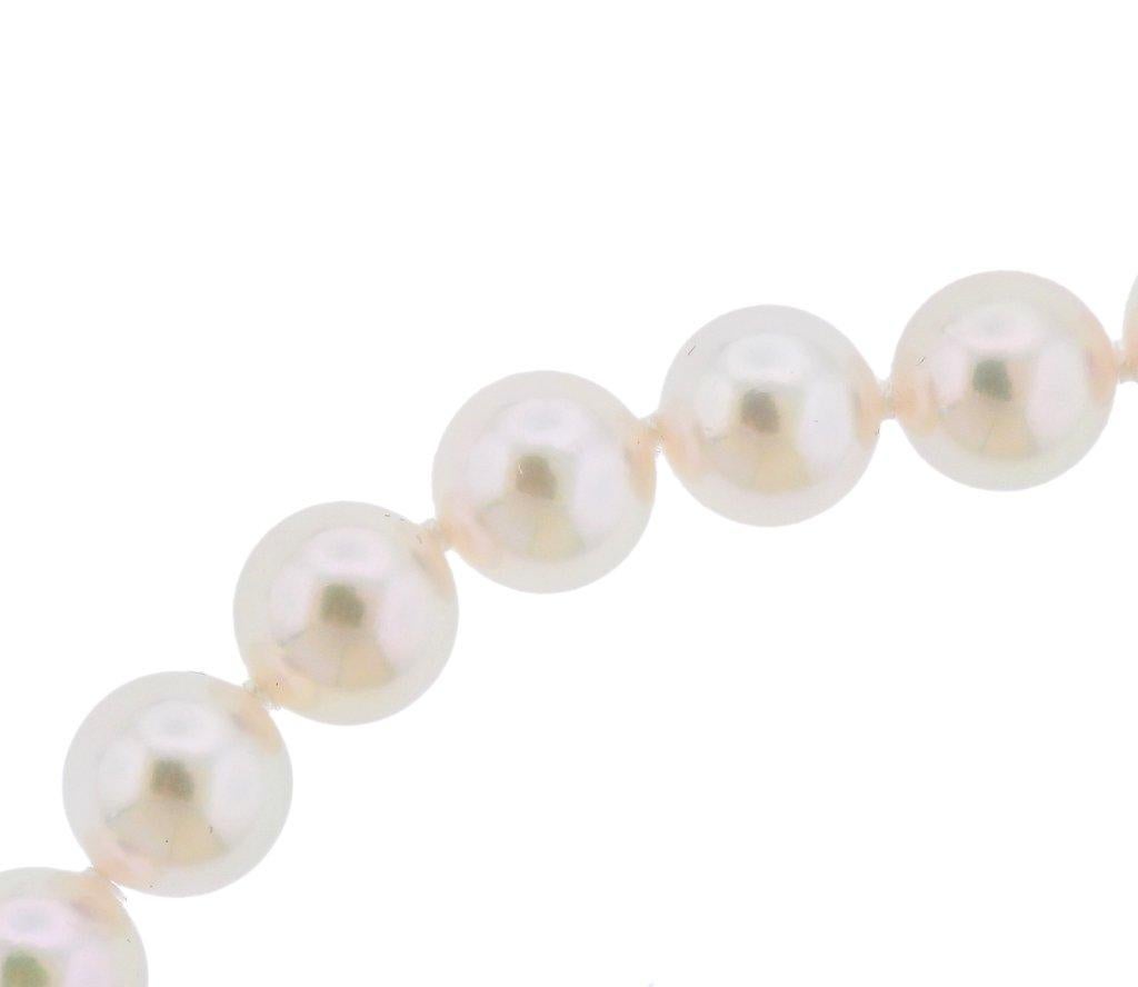 Mikimoto Ginza Sonderausgabe A Perle Diamant Halskette Ohrringe Set 1