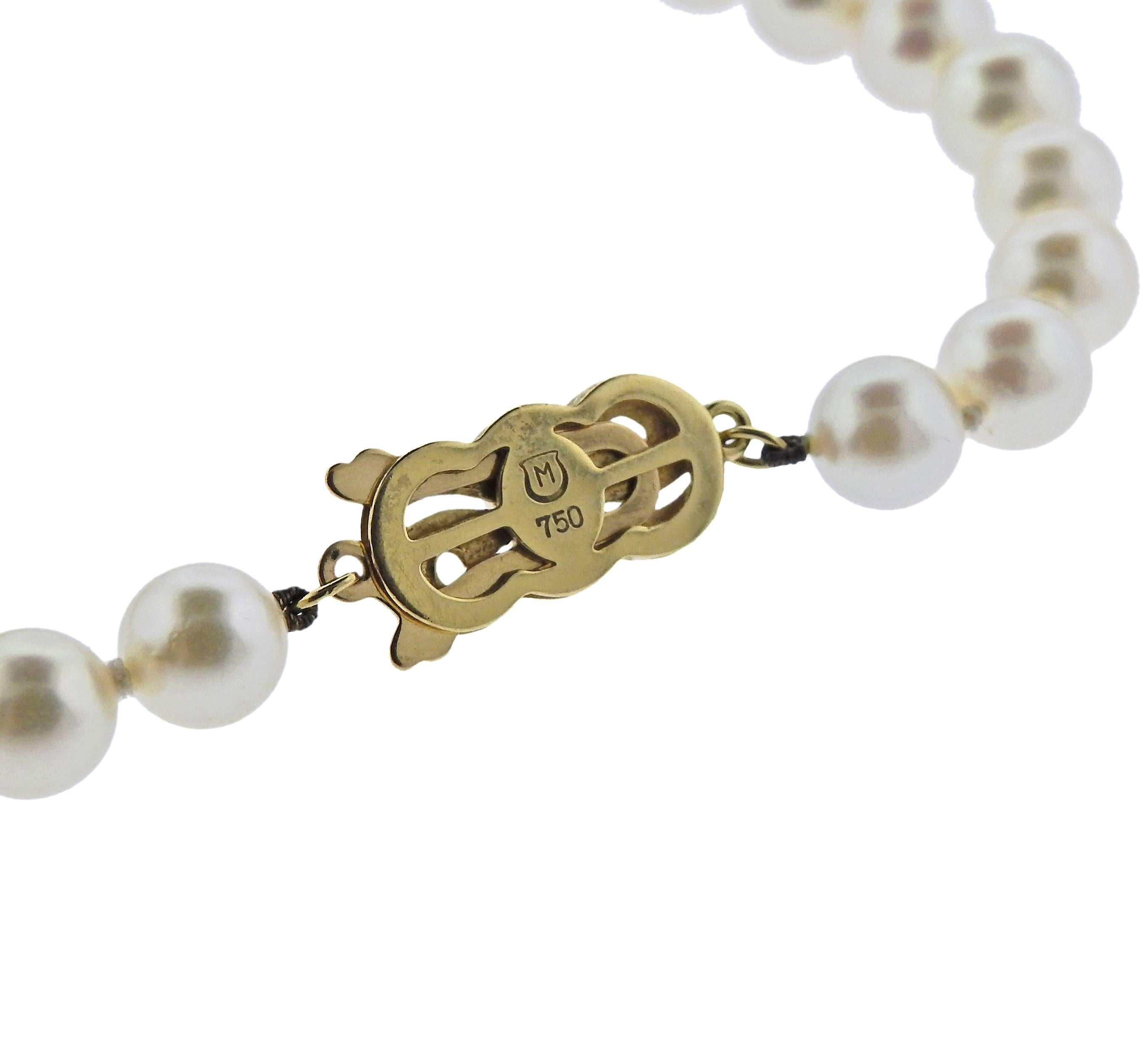 Mikimoto Gold Pearl Strand Necklace 1