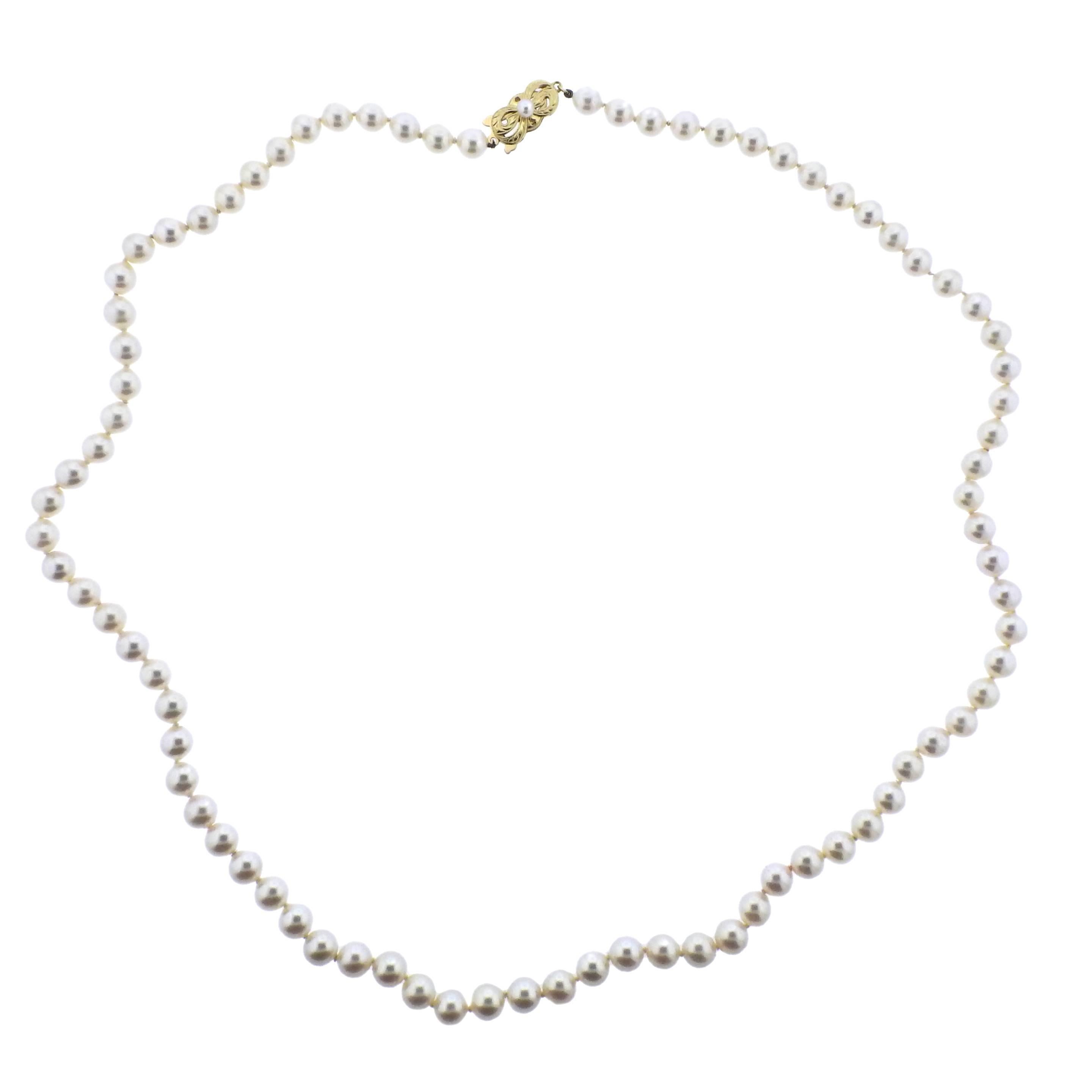 Mikimoto Gold Pearl Strand Necklace