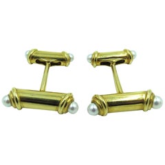 Mikimoto Gold and Pearl Cufflinks