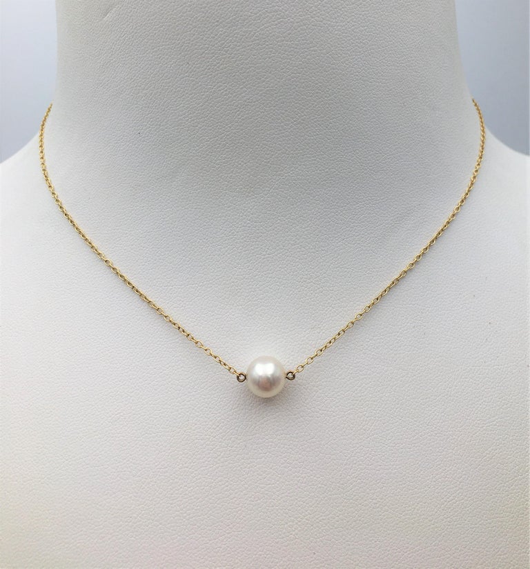 Mikimoto Gold and Single Pearl Necklace at 1stDibs | single pearl gold ...