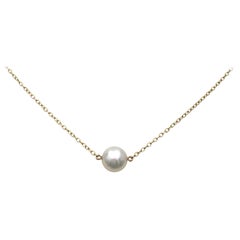 Mikimoto Gold and Single Pearl Necklace