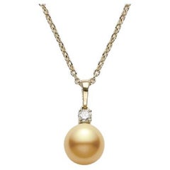 Mikimoto Collier de perles de culture des mers du Sud dorées et de diamants PPS902GDK