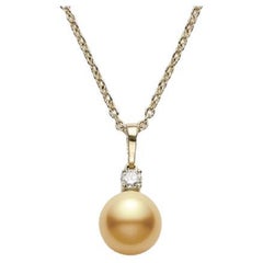 Mikimoto Golden South Sea Cultured Pearl and Diamond Necklace PPS902GDK