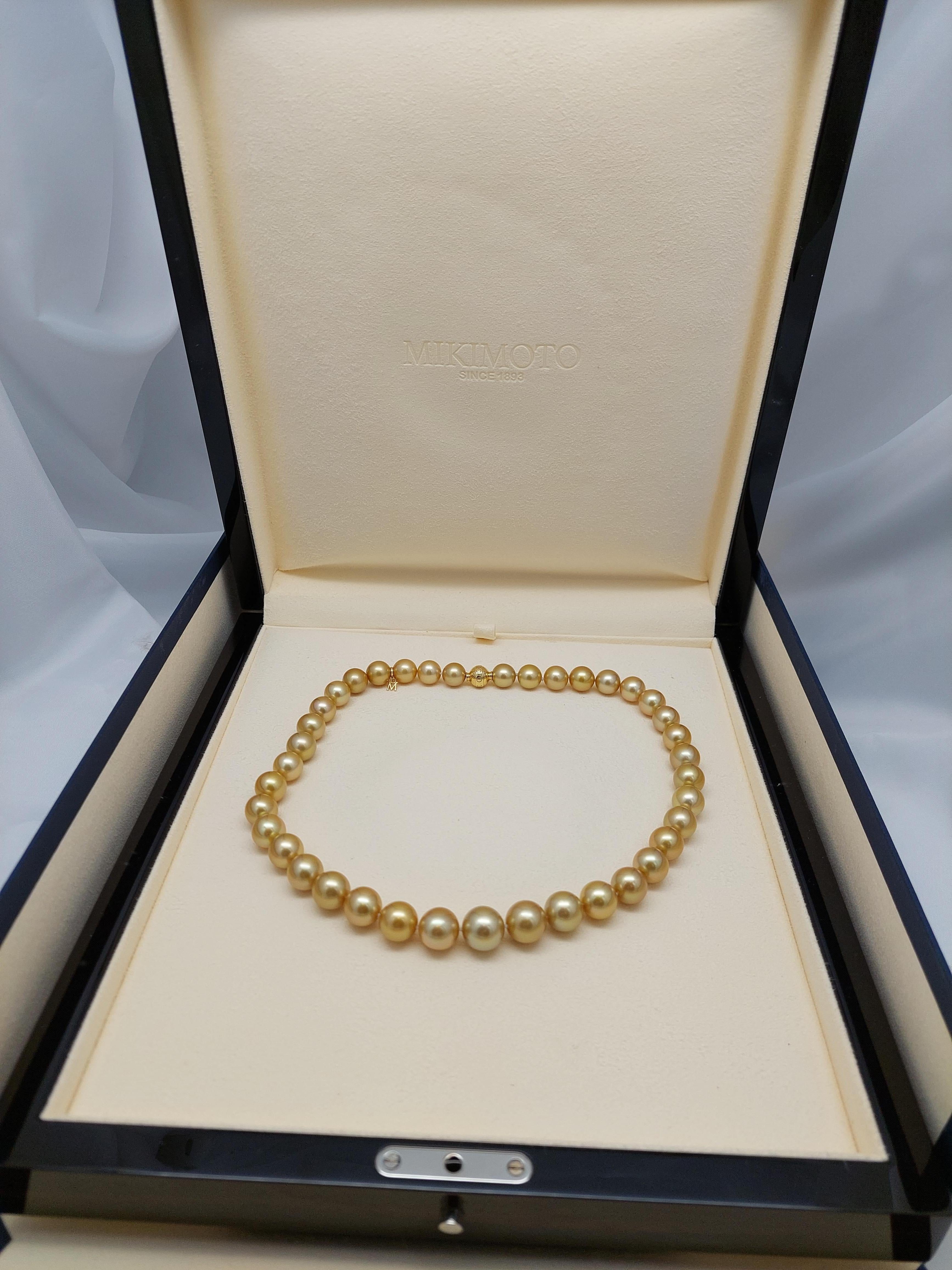 Collana di perle dei mari del sud dorate di Mikimoto in vendita 2