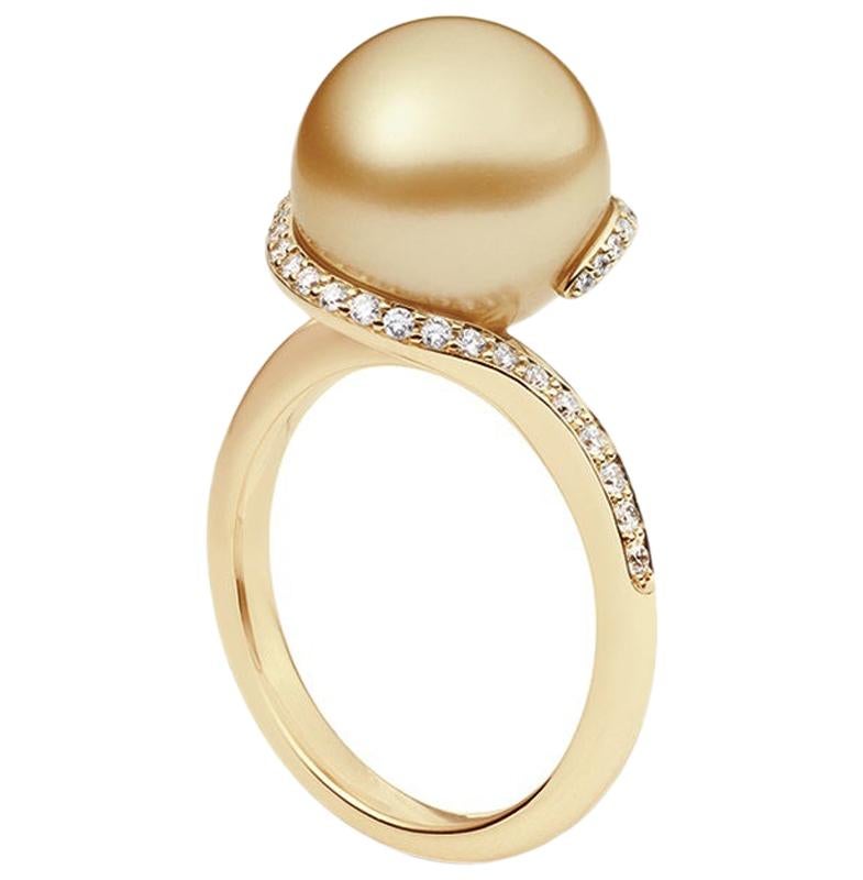 Mikimoto Golden South Sea Pearl Rose Gold Ring PRA864GDK